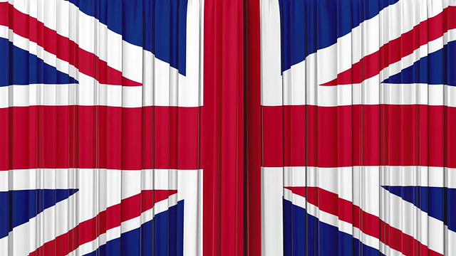 英国国旗幕布，开合视频素材