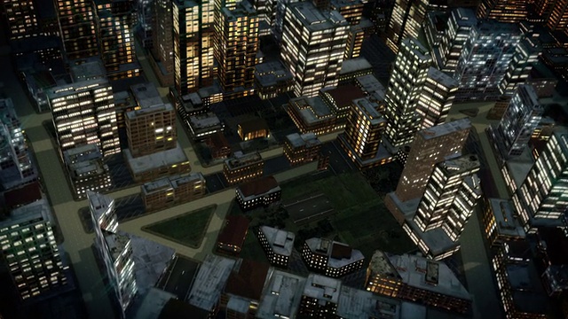 城市夜间飞行视频素材