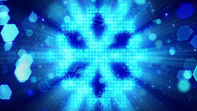 雪花形状由蓝色粒子环视频下载