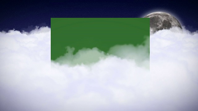 夜、云、月，带绿屏显示器视频下载