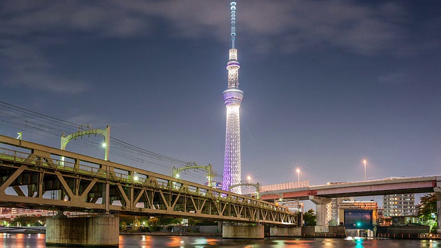 东京黄昏的天空树视频素材