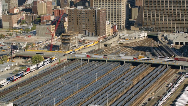 航拍曼哈顿地铁站视频素材