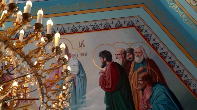 东正教堂的天花板视频素材