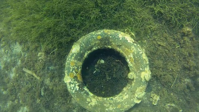 海床上的旧轮胎视频素材