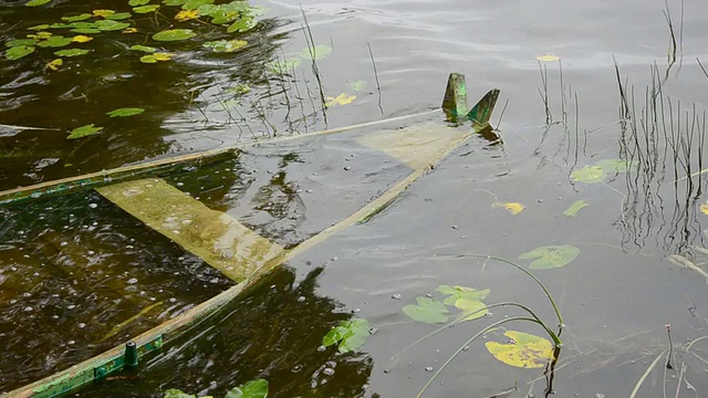 暴风雨过后，一艘木船在湖里淹死了视频下载