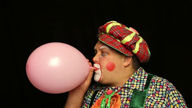 小丑气球膨胀视频素材