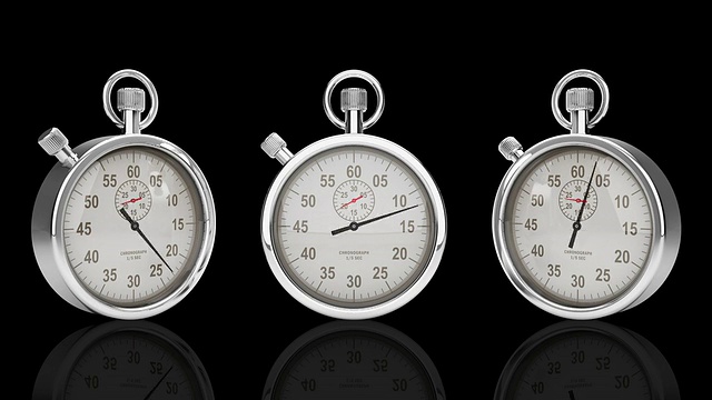 Stop Watch Time Lapse，三个不同的角度视频素材