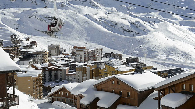 滑雪胜地的景色视频素材
