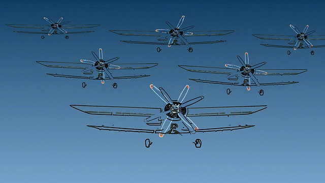 六双翼飞机视频素材
