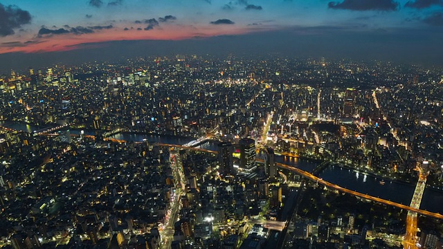 东京城市景观时间流逝缩放视频素材