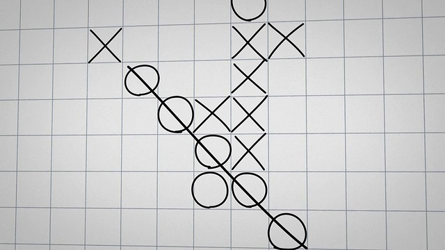 Tick tack toe game on checked paper动画视频下载