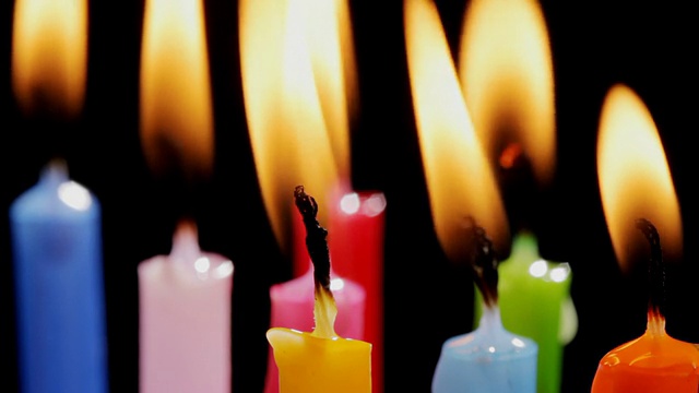 丰富多彩的生日蜡烛视频素材