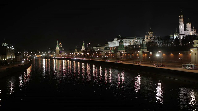 莫斯科克里姆林宫附近的码头。实时拍摄。视频素材