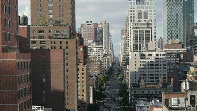 的城市。城市景观。鸟瞰图。纽约。纽约摩天大楼视频下载