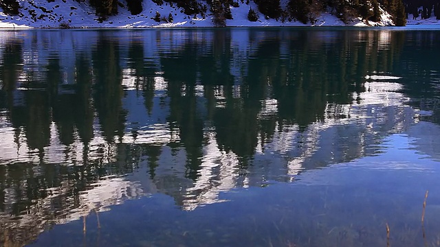 倒影在清澈的水中。视频素材