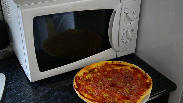 微波炉披萨制作视频素材