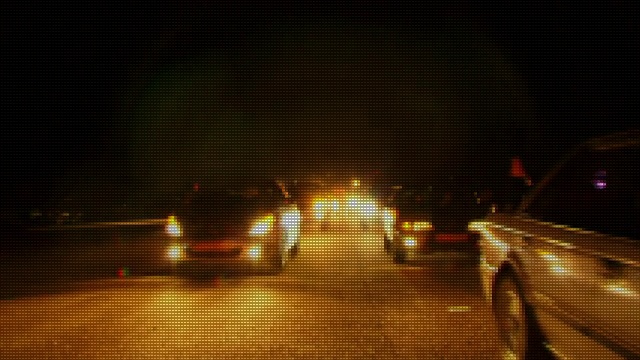 晚上的交通。时间流逝视频素材