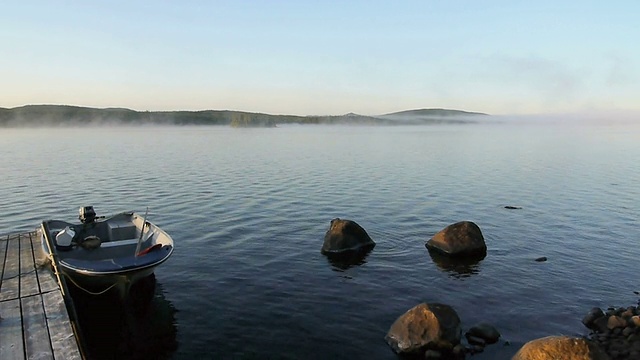 加拿大渔湖景观视频素材