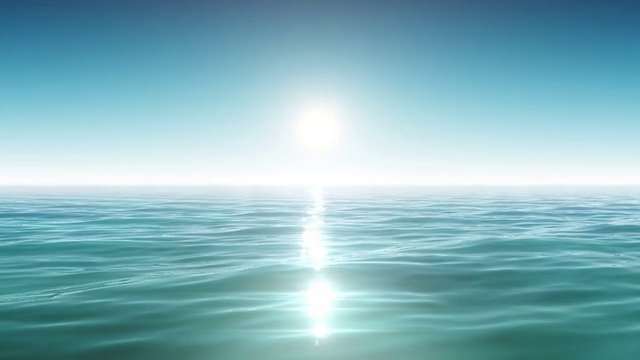 大海和太阳。蓝色的天空。循环动画。HD 1080。视频素材