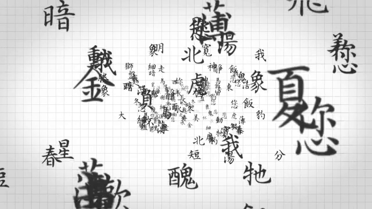 中国书法在白色缩小可循环全高清视频下载
