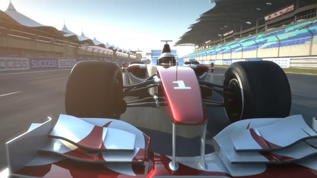 赛车超速通过镜头前视图视频素材