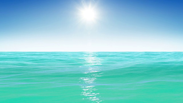 大海和太阳。蓝色的天空。循环动画。HD 1080。视频素材