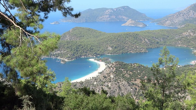 土耳其oludeniz蓝泻湖海滩全景视频下载