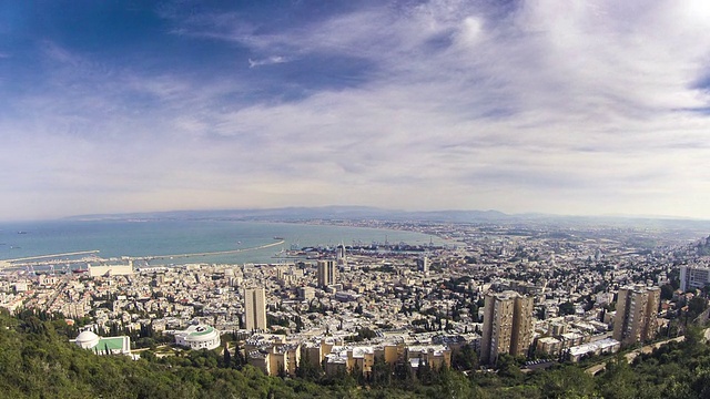海法以色列俯视图时间流逝视频素材