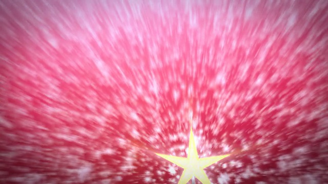 圣诞雪花球雪花与雪花在红色的背景视频素材