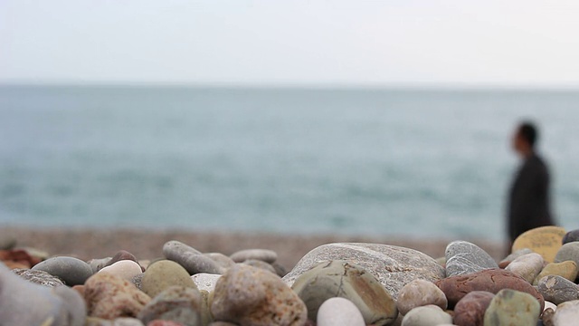 石头,海洋,人视频素材
