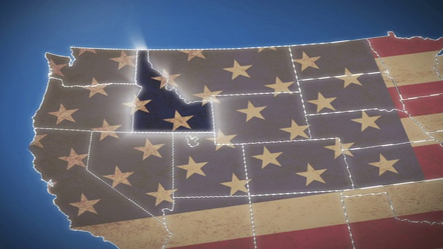 美国地图，爱达荷退出，所有州可用视频下载