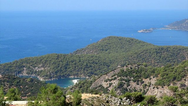 土耳其的蓝色泻湖和海滩全景视频素材