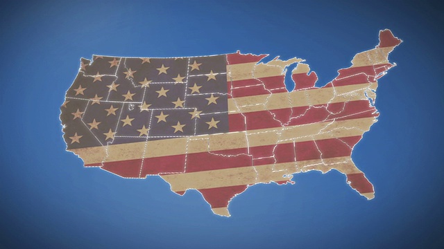 美国地图，缅因州退出，所有州可用视频下载