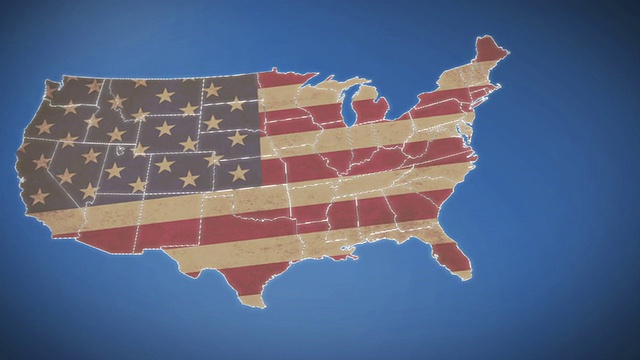 美国地图，马萨诸塞州退出，所有州可用视频素材