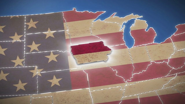 美国地图，爱荷华退出，所有州可用视频下载
