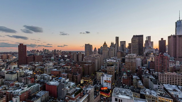 纽约城市景观时间流逝日落视频下载