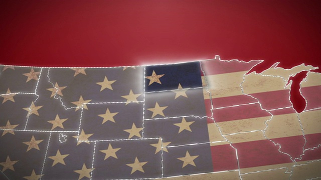 美国地图，北达科他州退出，所有州可用。红色的视频下载