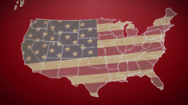美国地图，阿拉斯加退出，所有州可用。红色的视频下载