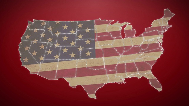 美国地图，夏威夷退出，所有州可用。红色的视频下载