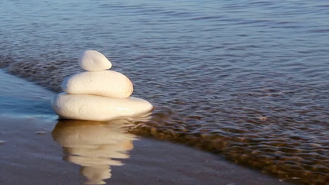 禅宗风格的大理石和海浪视频下载
