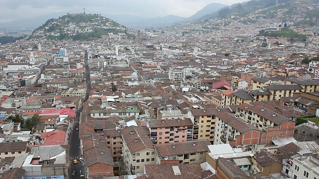 俯瞰厄瓜多尔基多市视频素材