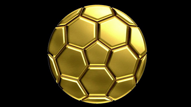 金色的足球在旋转视频下载