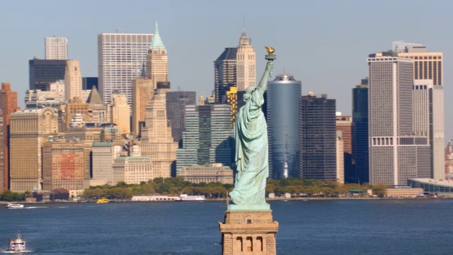 自由女神像和纽约曼哈顿视频下载