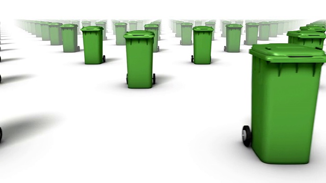无尽的垃圾桶正面视图循环(绿色)视频下载