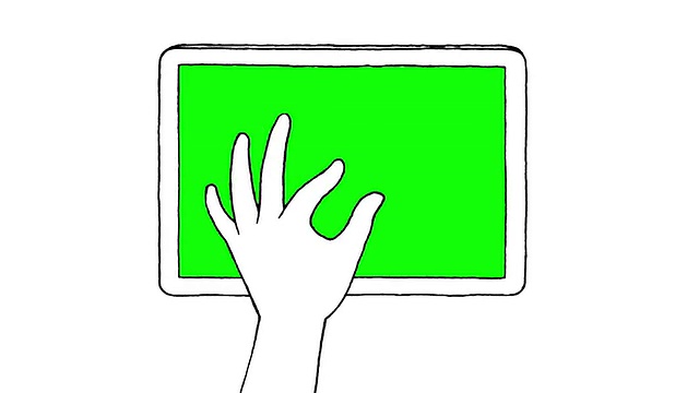 触摸屏手势，手绘(绿屏)视频素材