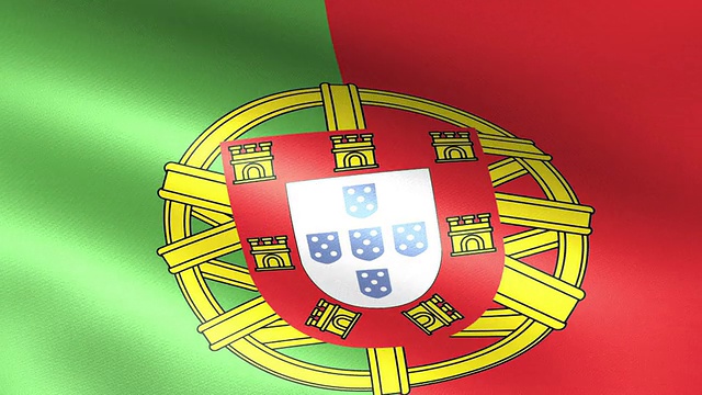 葡萄牙国旗挥舞着视频素材