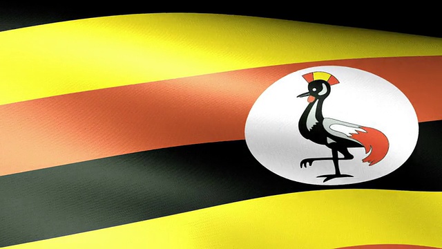 乌干达国旗挥舞着视频素材