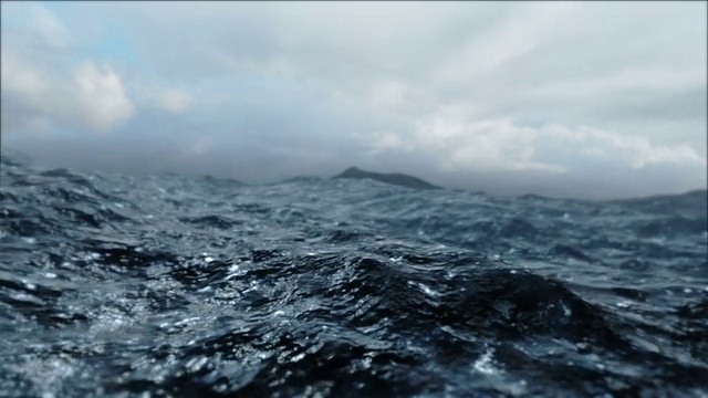 风大浪急的海面循环视频素材