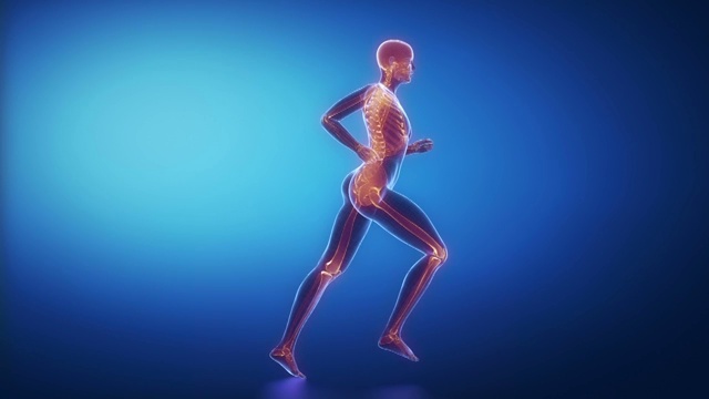 跑步女性骨骼扫描视频素材