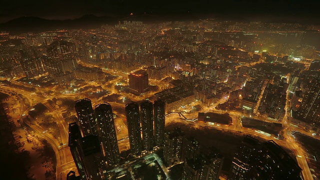 美丽的空中延时大片高科技城市的夜晚视频下载